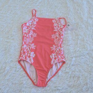 Old Navy Girls Bathing Suit W/ Flowers Size XL 14/16 NWT